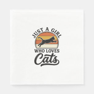 Servilleta De Papel Solo una chica que ama los gatos Diseño de gato re