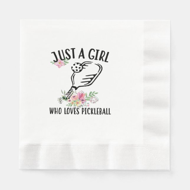 Servilleta De Papel Sólo una chica que ama Pickleball (Anverso)