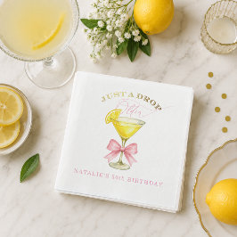 Servilleta De Papel Solo una gota mayor Lemon Drop Pink Bow Cumpleaños