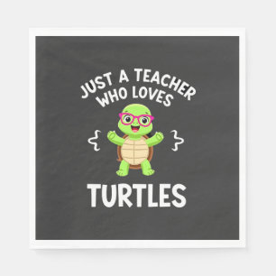 Servilleta De Papel Solo una profesora que ama las tortugas Amante de 
