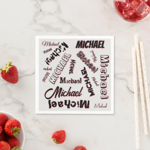 Servilleta De Papel Sombra de color de rosa monograma de patrón de nom