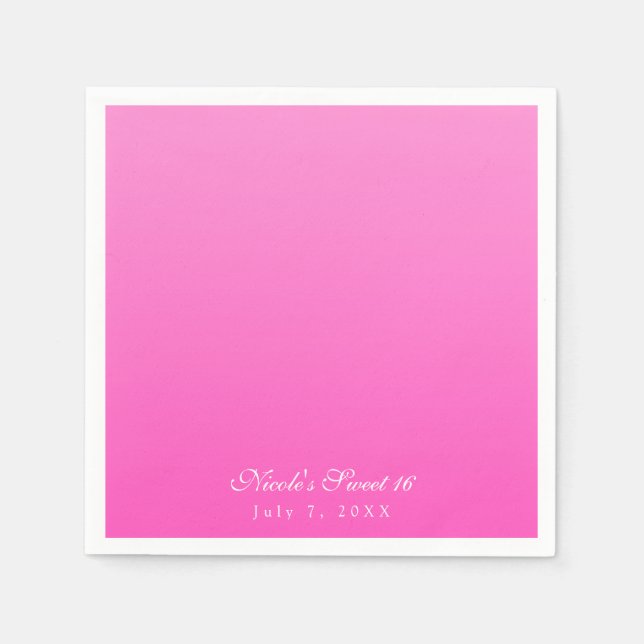 Servilleta De Papel Sombra de simple minimalismo rosado Fiesta moderno (Anverso)