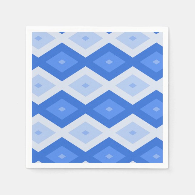 Servilleta De Papel Sombras de patrón de diamante azul (Anverso)