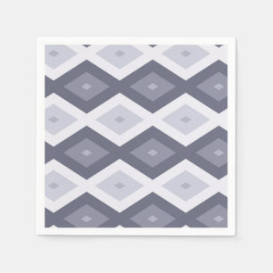 Servilleta De Papel Sombras de patrón de diamante gris azul