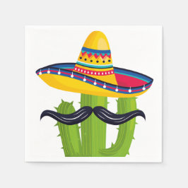 Servilleta De Papel Sombrero con cactus con bigote