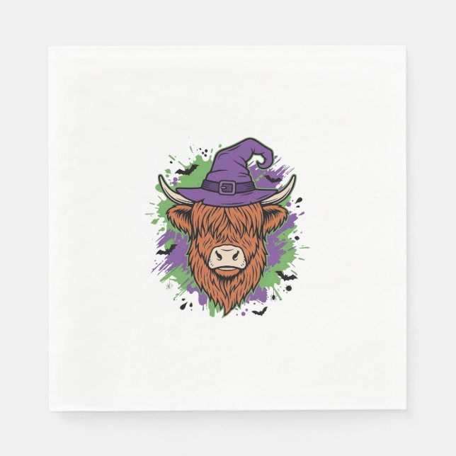 Servilleta De Papel Sombrero de bruja de vaca de las Highlands de Hall (Anverso)