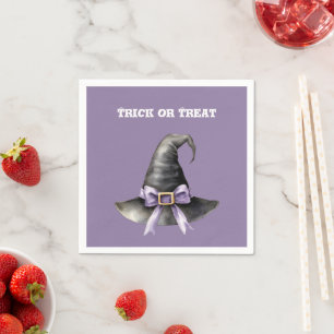 Servilleta De Papel Sombrero de Bruja Morado Negro Ojos Espeluznantes