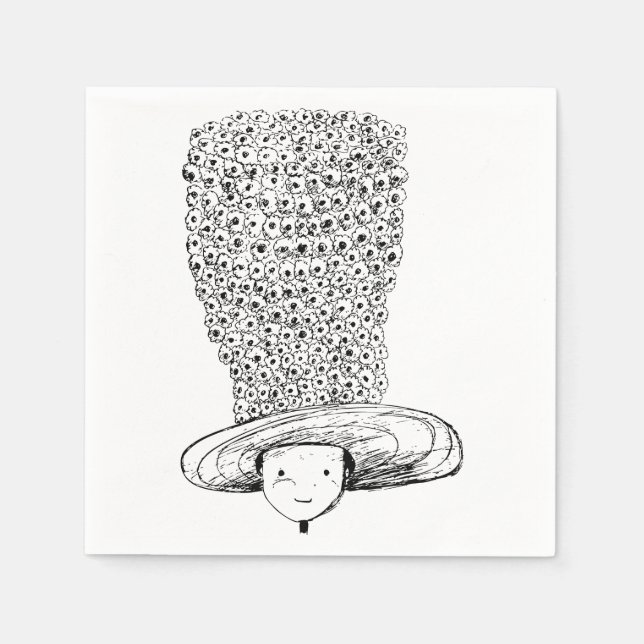 Servilleta De Papel Sombrero de Flor (Anverso)