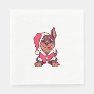 Servilleta De Papel Sombrero de perro Santa - Navidades divertidos _2