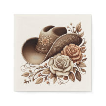 Sombrero de vaquera country con flores
