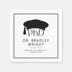 Servilleta De Papel Sombrero doctoral de doctorado personalizado Gradu