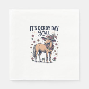 Servilleta De Papel Sombrero Floral de Caballo Día del Derby Y’all