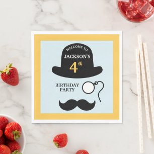 Servilleta De Papel Sombrero hongo y monóculo lindos para cumpleaños d