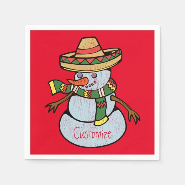 Servilleta De Papel Sombrero mexicano Santa Thunder_Cove (Anverso)