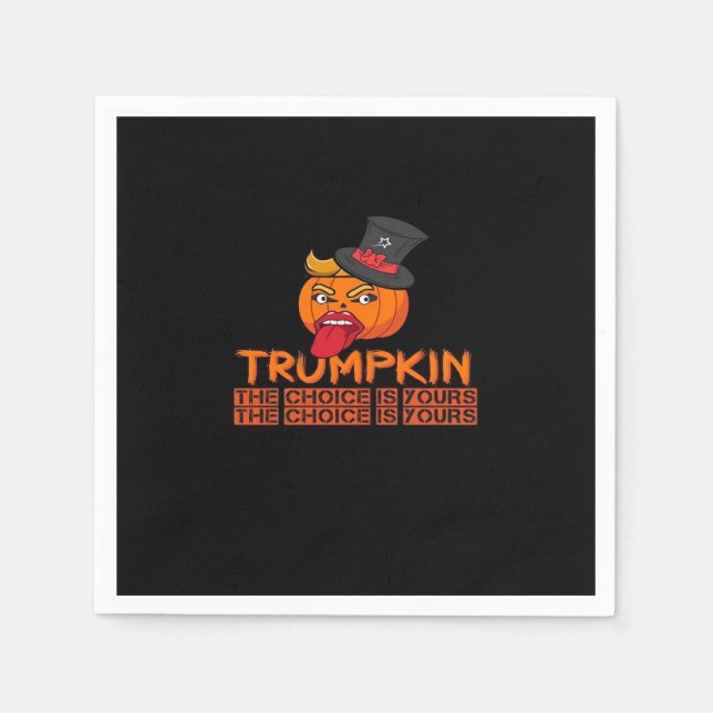 Servilleta De Papel Sombrero superior y lengua de Trumpkin Halloween f (Anverso)