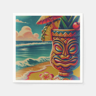 Servilleta De Papel Sombrilla de bebida Tiki Tropical Vintage Fiesta L