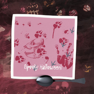 Servilleta De Papel Sombrío rastro de sangre de cráneo de Halloween