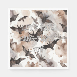 Servilleta De Papel Sombrío Watercolor Bats Halloween Fang-Tastic Lune