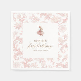 Servilleta De Papel Some Bunny Birthday Pink Bunny Party