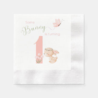 Servilleta De Papel Some BUNNY is turning ONE dessert napkin