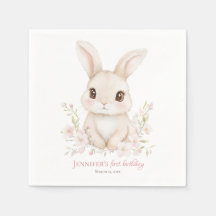Some Bunny is Turning One Paper Napkins