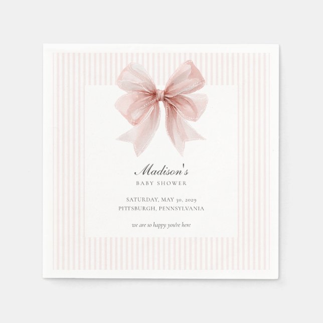 Servilleta De Papel Some Bunny Sweet Pink Baby Shower  (Anverso)