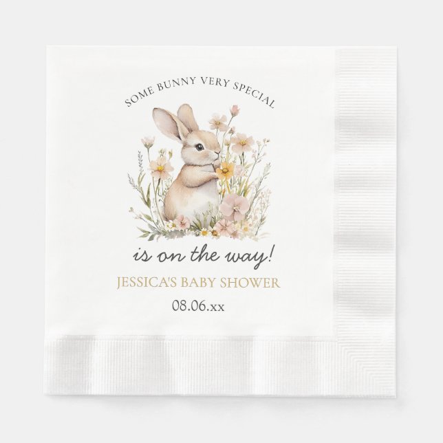 Servilleta De Papel Somebunny Special Wildflowers Spring Baby Shower (Anverso)