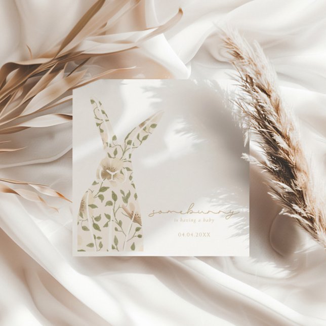 Servilleta De Papel Somebunny Spring Easter Floral Baby Shower (Subido por el creador)