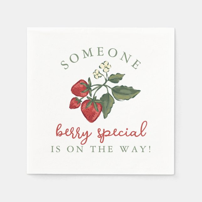 Servilleta De Papel Someone Berry Special Baby Shower Napkin (Anverso)