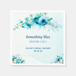 Servilleta De Papel Something Blue Acuarela Floral Despedida de Solter