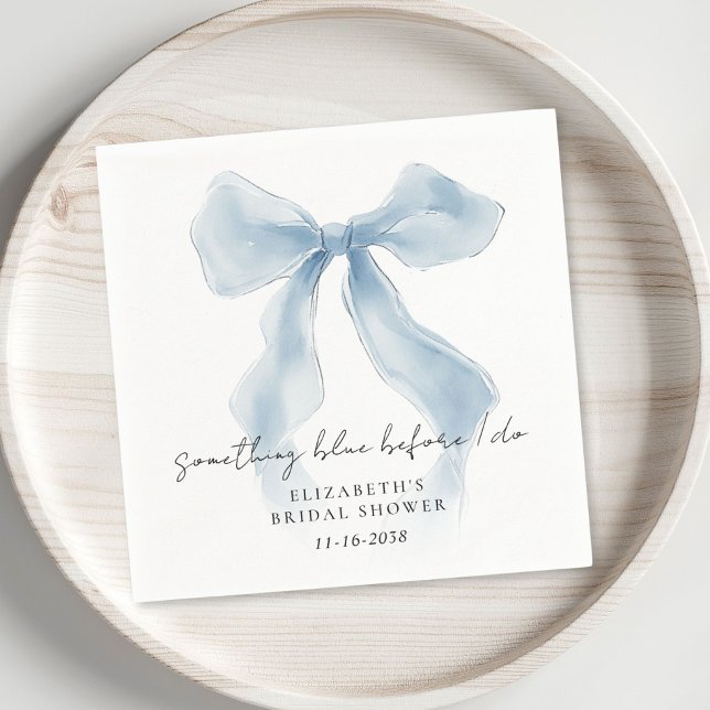 Servilleta De Papel Something Blue Before I Do Bow Bridal Shower (Something Blue Before I Do Bow Bridal Shower Napkins)
