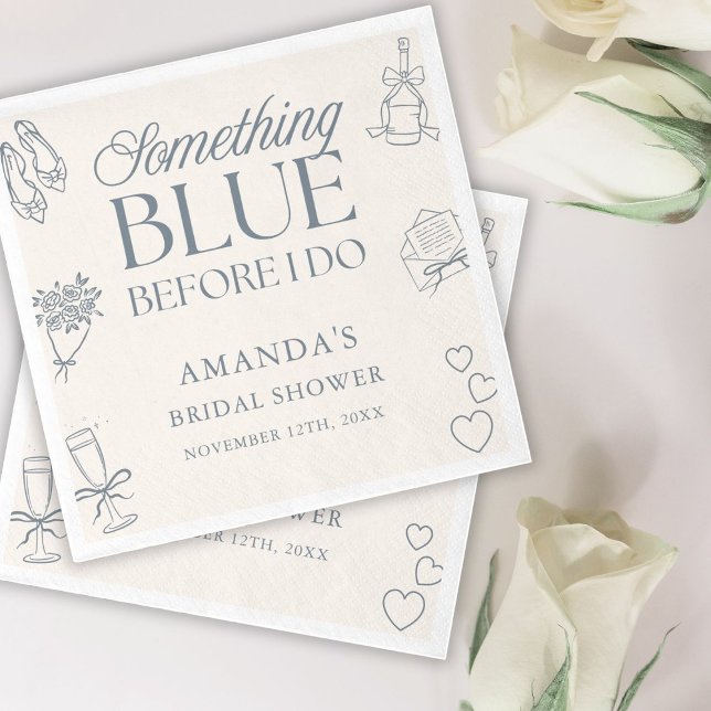 Servilleta De Papel Something Blue Before I Do Whimsical Bridal Shower (Subido por el creador)