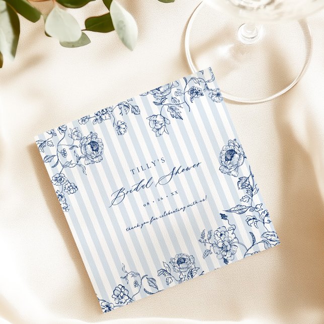Servilleta De Papel Something Blue Paper Napkins Bridal Shower Party (Subido por el creador)