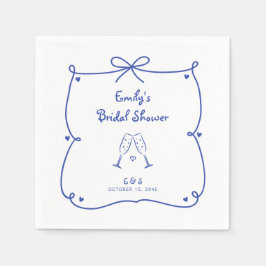 Servilleta De Papel Something Blue Whimsical Hand Drawn Bridal Shower