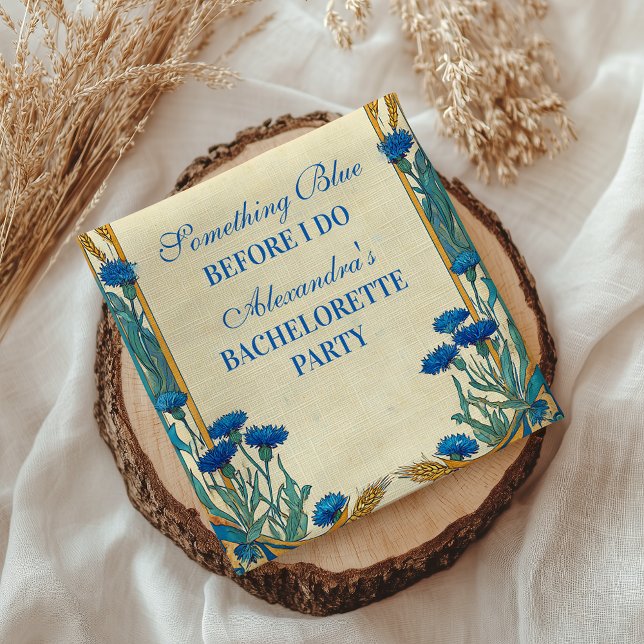Servilleta De Papel Something Blue Wildflower Bachelorette Party (Subido por el creador)