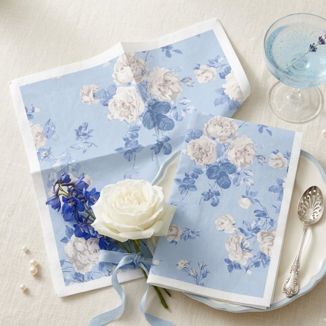 Servilleta De Papel Something Blue Wildflower Bouquet Bridal Shower  (Subido por el creador)