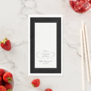 Servilleta De Papel Somos Boda de compromiso elegante negro