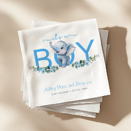 Servilleta De Papel Son toallas Baby Shower para un niño elefante - Bl