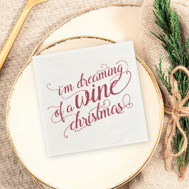 Servilleta De Papel Soñando con Navidades de vino | Fiesta rojo y blan