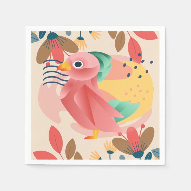Servilleta De Papel Songbird Tropical En Paraíso (Anverso)