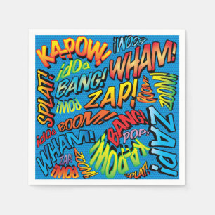 Servilleta De Papel Sonidos de cómics divertidos retro