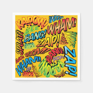 Servilleta De Papel Sonidos Divertidos de Cómics Retro