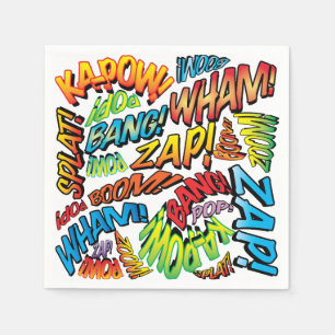 Servilleta De Papel Sonidos Divertidos de Cómics Retro