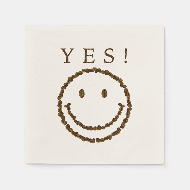 Servilleta De Papel Sonríe con granos de café (Anverso)