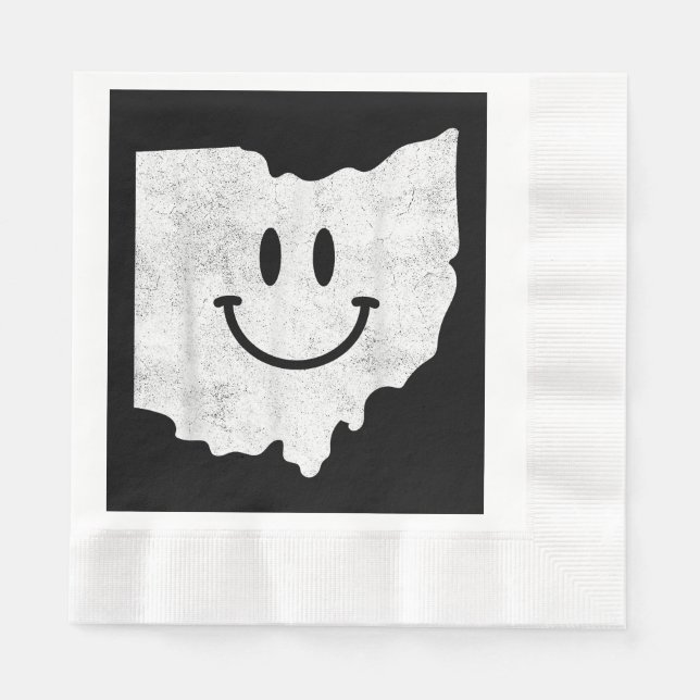 Servilleta De Papel Sonriendo en OH - Cara divertida Ohio feliz (Anverso)