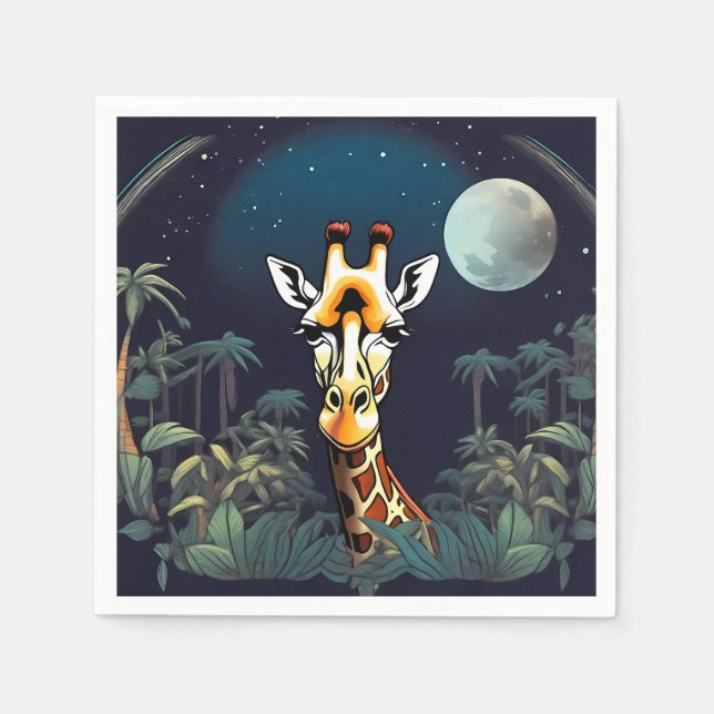 Servilleta De Papel Sonriente jirafa | (Anverso)