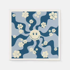 Servilleta De Papel Sonrisa: azul oscuro, azul claro y crema