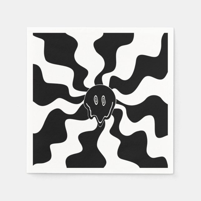 Servilleta De Papel Sonrisa Melt - Blanco y negro (Anverso)