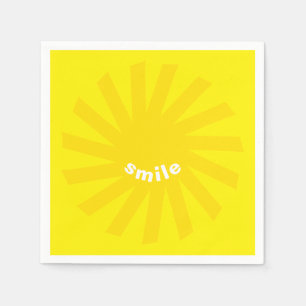 Servilleta De Papel Sonrisa sol amarillo brillante alegre diversión m