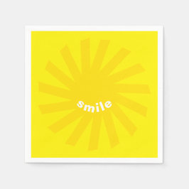 Servilleta De Papel Sonrisa sol amarillo brillante alegre diversión mo